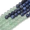 Chakra Natural Red Jasper & Yellow Jade & Green Aventurine & Tiger Eye & Sodalite & Amethyst Beads Strands G-NH0002-E02-6mm-3