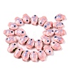 Handmade Printed Porcelain Beads Strand PORC-T133-02D-2