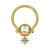 304 Stainless Steel Nose Ring with Brass Pave Clear AB Cubic Zirconia Planet Charms FS-WG57CFD-03-2