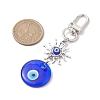 Horse Eye/Heart/Star/Hamsa Hand/Flat Round with Evil Eye Lampwork Pendant Decorations HJEW-JM01997-6