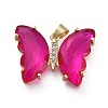 Brass Micro Pave Clear Cubic Zirconia Pendants ZIRC-P079-A01-03-1