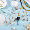 20Pcs 20 Styles Electroplate Natural Shell Braiding Hair Pendants Decoration Clips OHAR-GA00001-4