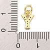 Initial Letter Brass with Cubic Zirconia Charms KK-Q814-26Y-G-3