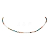2MM Natural & Synthetic Mixed Gemstone Gradient Color Faceted Round Beaded Necklaces for Women NJEW-JN05865-04-2