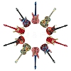 10Pcs 5 Colors Opaque Printed Acrylic Pendants OACR-YW0003-42-1