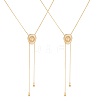 2Pcs Adjustable Brass Curb Chains Cowboy Hat Sweater Lariat Necklaces NJEW-UN0001-78G-1