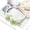 Flower Acrylic Round Graduated Beaded Bib Necklaces with Alloy End Chains FS-WGF8012-01-4