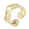 Ion Plating(IP) 304 Stainless Steel Enamel Wave Cuff Finger Rings RJEW-L107-074G-01-1