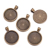 Flat Round Alloy Pendant Cabochon Settings LS-PALLOY-A15654-AB-1