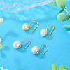 2 Pairs 2 Colors Brass Natural Pearl Dangle Earrings PEAR-TA0001-52-5