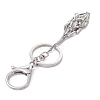 304 Stainless Steel Braided Macrame Pouch Empty Stone Holder for Keychain KEYC-JKC00530-02-2