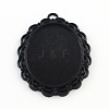 Electrophoresis Alloy Oval Big Pendant Cabochon Settings PALLOY-Q304-42-NR-1