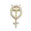 Brass Micro Pave Cubic Zirconia Pendants KK-Q006-53B-G-1