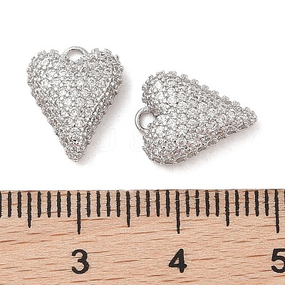 Brass Micro Pave Clear Cubic Zirconia Pendants KK-S388-01P-01-1