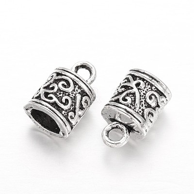 Tibetan Style Alloy Cord Ends X-PALLOY-L166-08AS-1