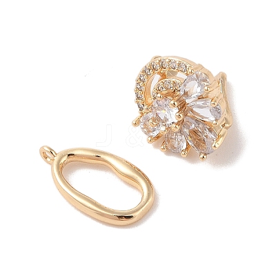 Brass Micro Pave Cubic Zirconia Twister Clasps KK-B100-069G-01-1
