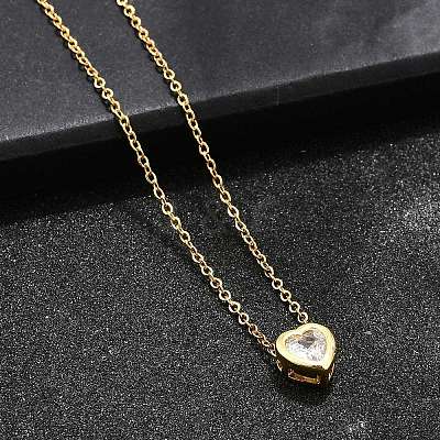 304 Stainless Steel Pendant Necklaces NJEW-O108-14G-1