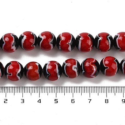 Handmade Lampwork Beads Strands LAMP-P062-02A-1