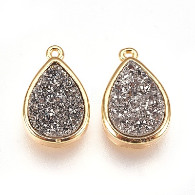 Resin Imitation Druzy Crystal Pendants KK-O101-A06-1