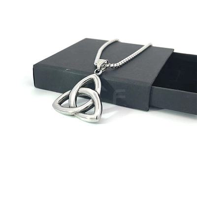 Stainless Steel Trinity Knot Pendant Necklaces ER4219-1