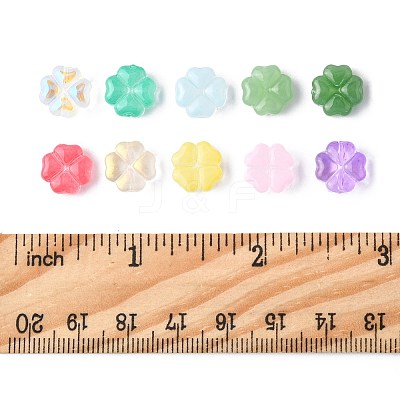 120Pcs 3 Styles Transparent Spray Painted Glass Beads GLAA-FS0002-46-1