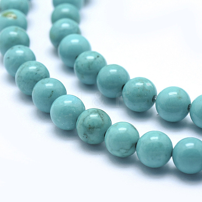 Natural Howlite Round Beads Strands X-TURQ-G148-03-6mm-1