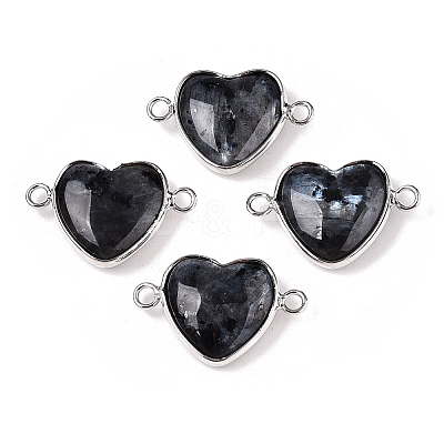 Natural Larvikite Love Heart Pendants G-T138-205K-P-1