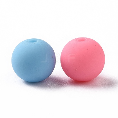 Spray Painted Acrylic Beads OACR-E009-04A-1