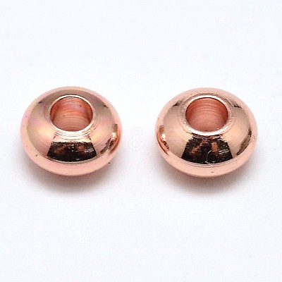 Brass Flat Round Spacer Beads LS-KK-M085-20RG-NR-1