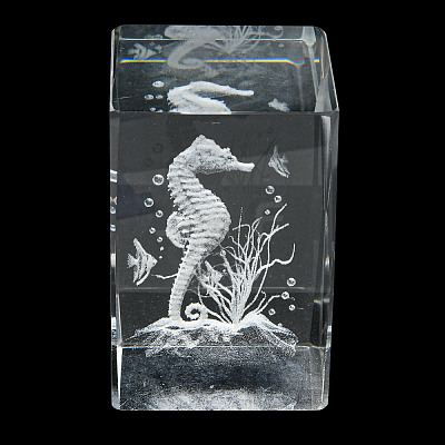 3D Laser Engraving Animal Glass Figurine DJEW-R013-01C-1
