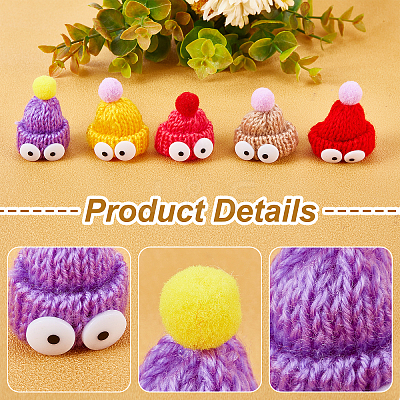 40Pcs Christmas Theme Handmade Wool Woven Hat Decoration WOVE-SC0001-05-1