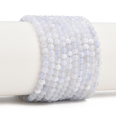 Natural Blue Lace Agate Beads Strands G-E411-12-3mm-02-1