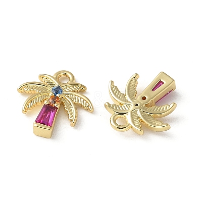 Brass Micro Pave Cubic Zirconia Pendants KK-P290-58G-1