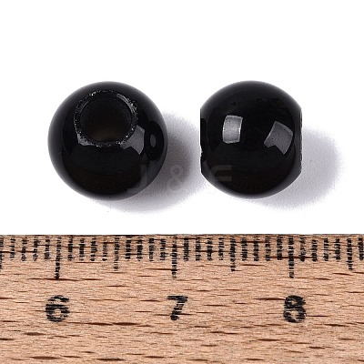 Natural Obsidian European Beads G-Q607-02U-1