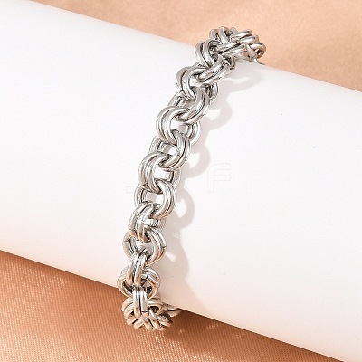 304 Stainless Steel Double Link Chain Bracelets for Women SA-H001-23P-1