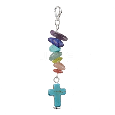 Synthetic Turquoise Pendant Decorations HJEW-TA00132-02-1
