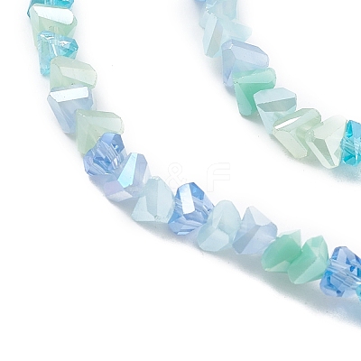 Gradient Color Electroplate Glass Bead Strands GLAA-E042-02A-1