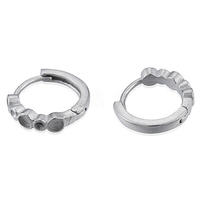 Tarnish Resistant 304 Stainless Steel Hoop Earrings Findings STAS-N092-190-1