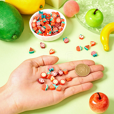100Pcs 10 Styles Handmade Polymer Clay Beads CLAY-TA0001-65-1