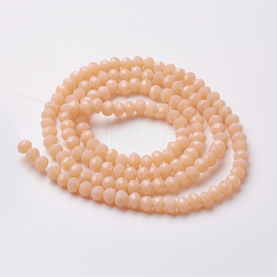 Faceted Imitation Jade Glass Beads Strands EGLA-F124-NC02-1