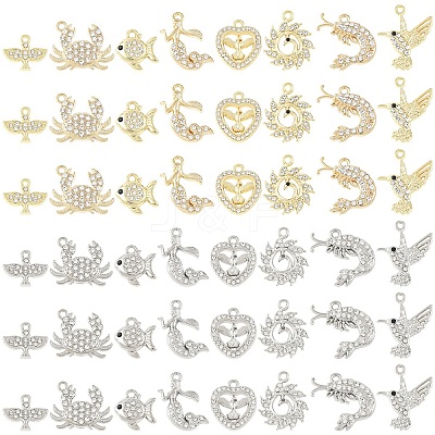 32Pcs 8 Styles Alloy Rhinestone Pendants FIND-YW0011-53KCG-1