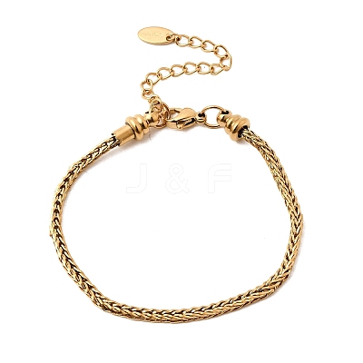 304 Stainless Steel Wheat Chains Bracelets for Women BJEW-A158-02H-G-1