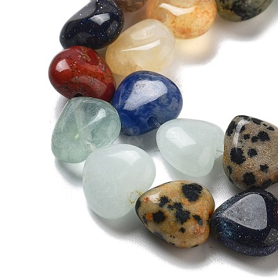 Natural & Synthetic Mixed Gemstone Beads Strands G-R190-10mm-43-1