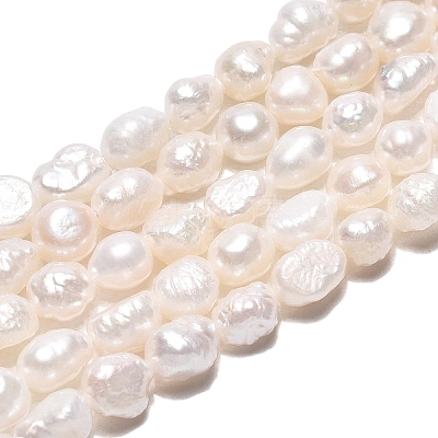 Natural Baroque Keshi Pearl Beads Strands PEAR-N031-01E-1