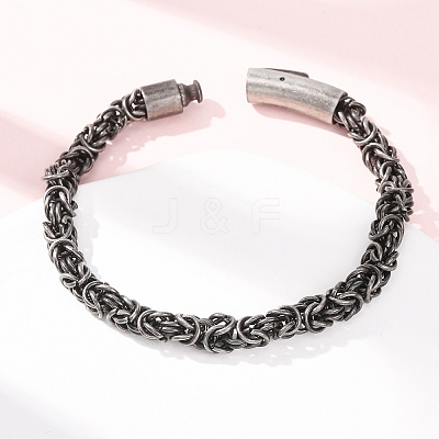304 Stainless Steel Byzantine Chains Bracelets for Women Men BJEW-C148-05AS-02-1