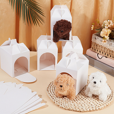 Kraft Paper Folding Paper Pet Gift Packing Tote Boxes CON-WH0089-238A-1