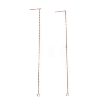 Ion Plating(IP) 304 Stainless Steel Stud Earring Finding STAS-E161-07RG-1