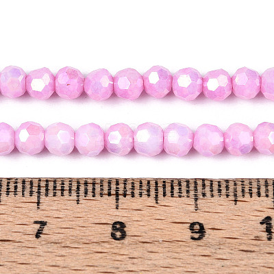 Anti-Tarnish Electroplate Glass Beads Strands X-EGLA-T021-4mm-15-01-1