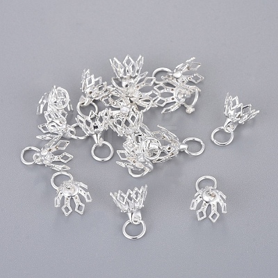 Flower Rack Plating Brass Pendant Bails X-KK-L102-27S-1