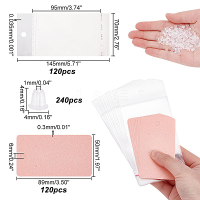 120Pcs Blank kraft Paper Earring Card Holder for Earring Display DIY-PH0009-96B-1